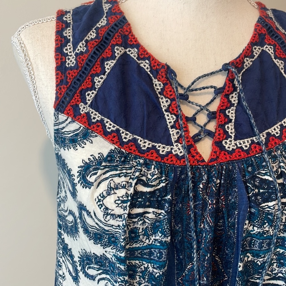 Lucky Brand Sleeveless Bohemian Top, size small